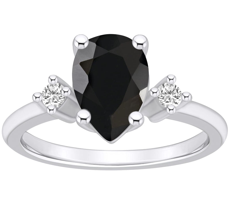 Affinity Gems Pear Gemstone & Diamond Ring, 14K White Gold — View 5