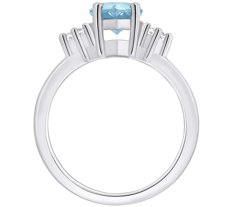 Affinity Gems Pear Aquamarine & Diamond Ring, 14K Gold — View 7