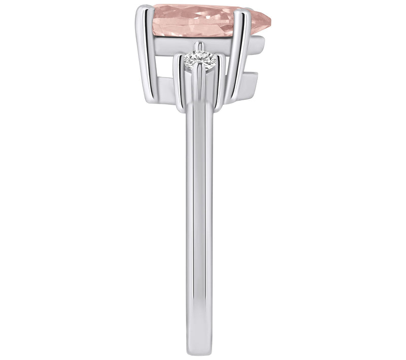 Affinity Gems Pear Morganite & Diamond Accent R ing, 14K Gold — View 9