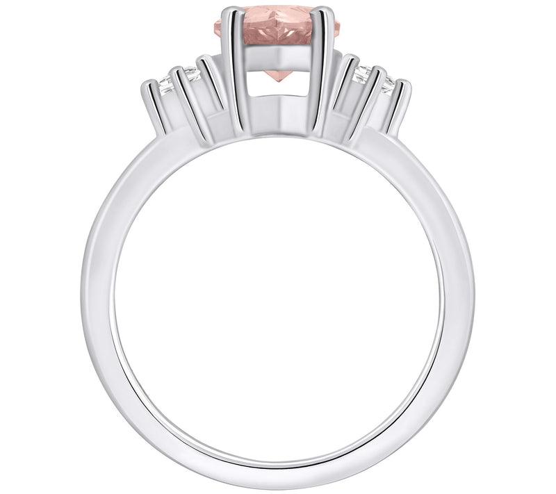 Affinity Gems Pear Morganite & Diamond Accent R ing, 14K Gold — View 8