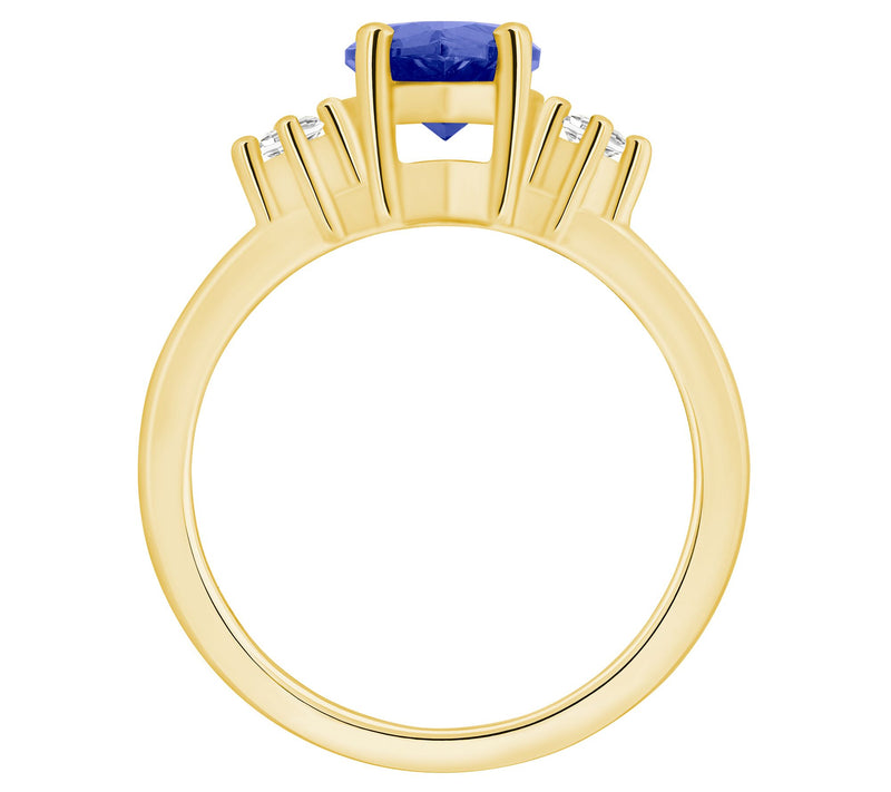 Affinity Gems Pear Tanzanite & Diamond Accent R ing, 14K Gold — View 6