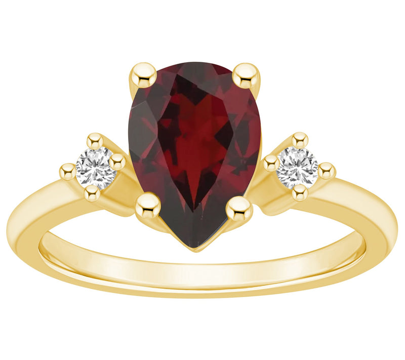 Affinity Gems Pear Gemstone & Diamond Accent Rig, 14K Gold — View 11