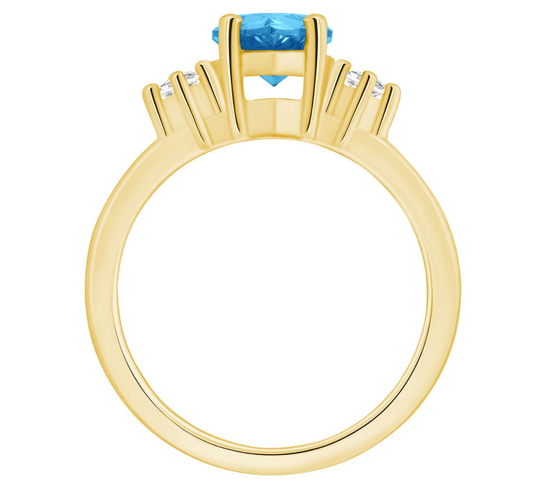 Affinity Gems Pear Gemstone & Diamond Accent Rig, 14K Gold — View 12