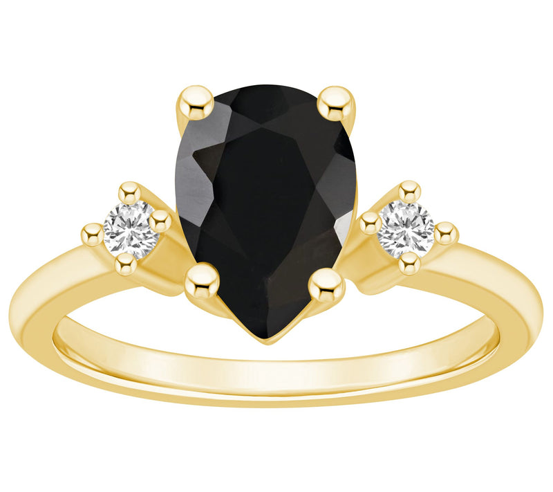 Affinity Gems Pear Gemstone & Diamond Accent Rig, 14K Gold — View 5