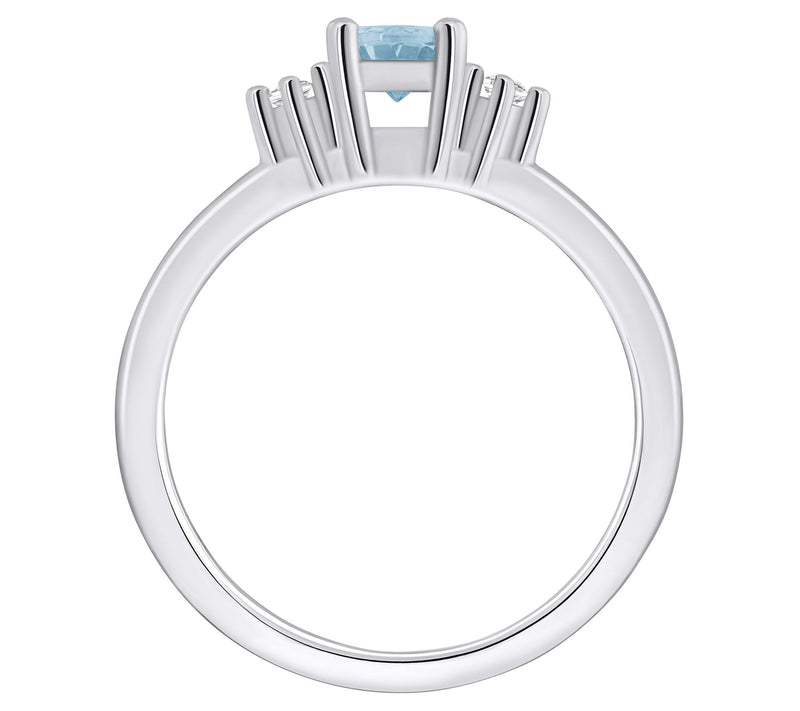 Affinity Gems Oval Gemstone & Diamond Ring, 14K White Gold — View 6