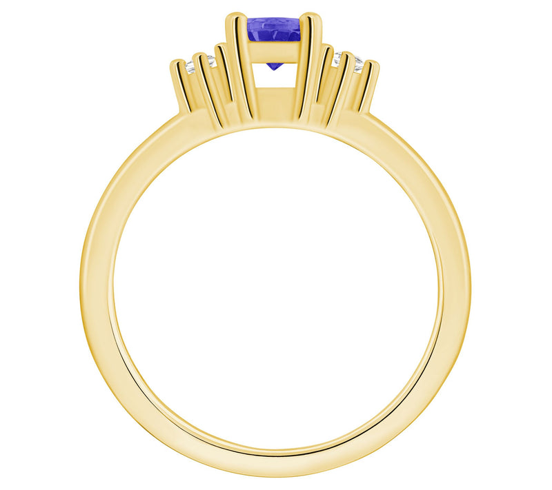 Affinity Gems Oval Gemstone & Diamond Ring, 14K Gold — View 6