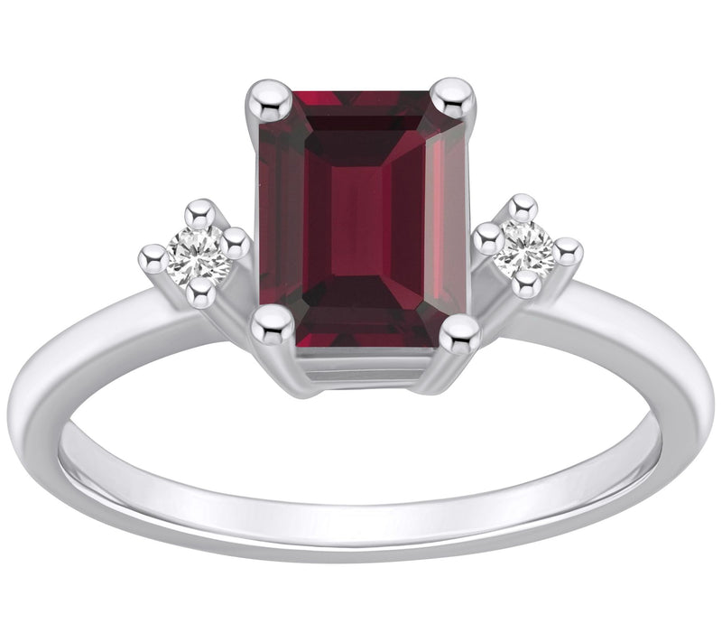 Affinity Gems Emerald-Cut Gemstone & Diamond Ring, 14K — View 11