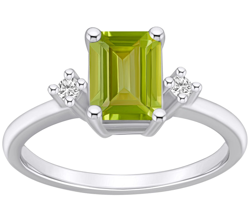 Affinity Gems Emerald-Cut Gemstone & Diamond Ring, 14K — View 13