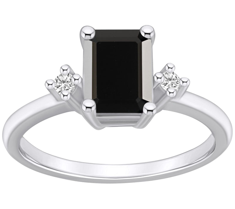 Affinity Gems Emerald-Cut Gemstone & Diamond Ring, 14K — View 5