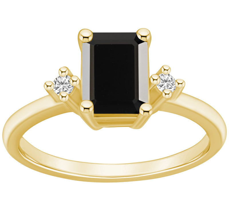 Affinity Gems Emerald-Cut Gemstone & Diamond Ri ng, 14K Gold — View 5