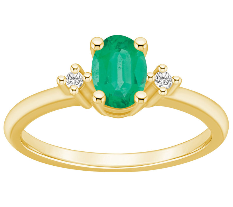 Affinity Gems Oval Gemstone & Diamond Accent Ring, 14K Gold — Main view