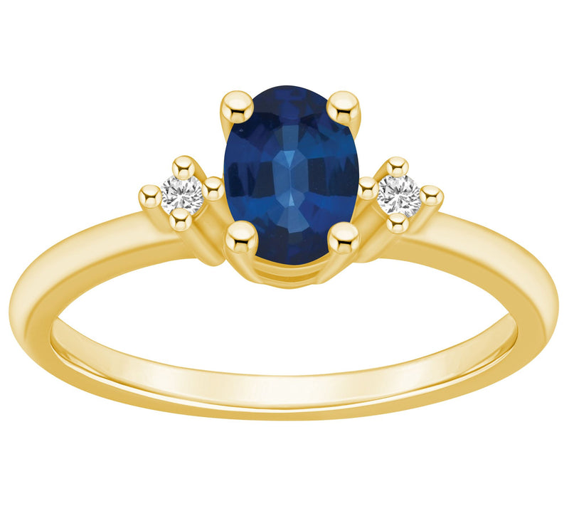 Affinity Gems Oval Gemstone & Diamond Accent Ring, 14K Gold — View 7