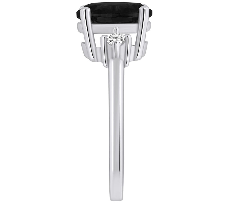 Affinity Gems Oval Gemstone & Diamond Ring, 14 K White Gold — View 13