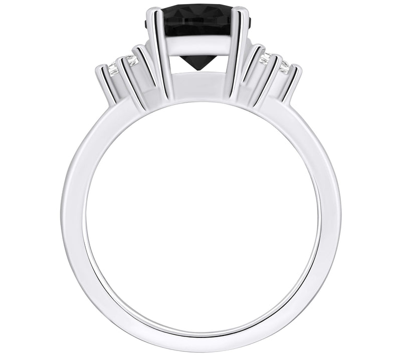 Affinity Gems Oval Gemstone & Diamond Ring, 14 K White Gold — View 12