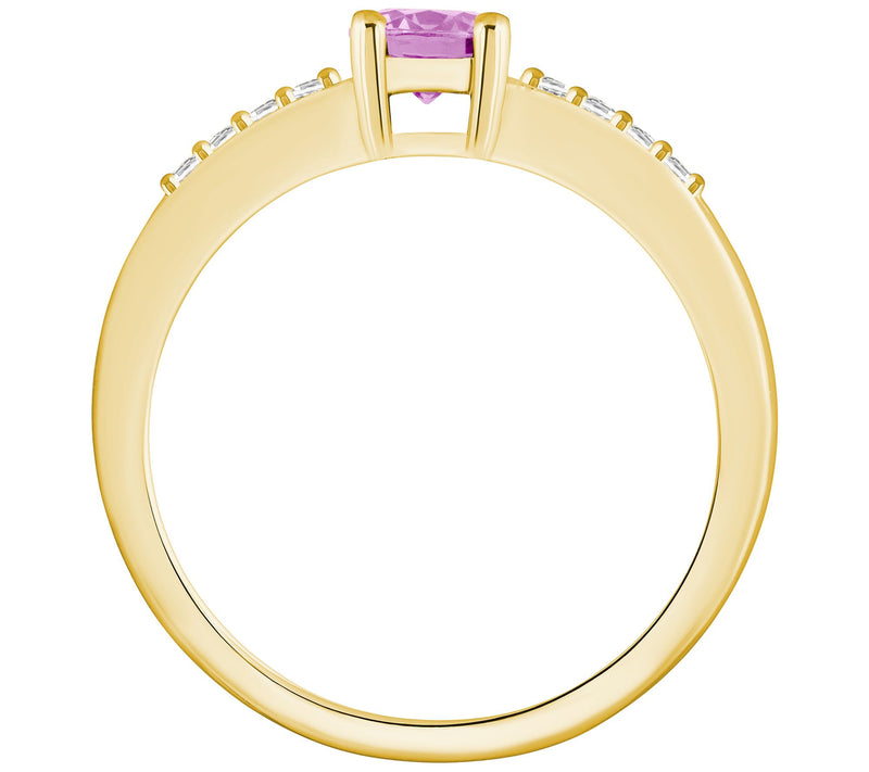Affinity Gems Round Gemstone & Diamond Accent R ing, 14K Gold — View 6