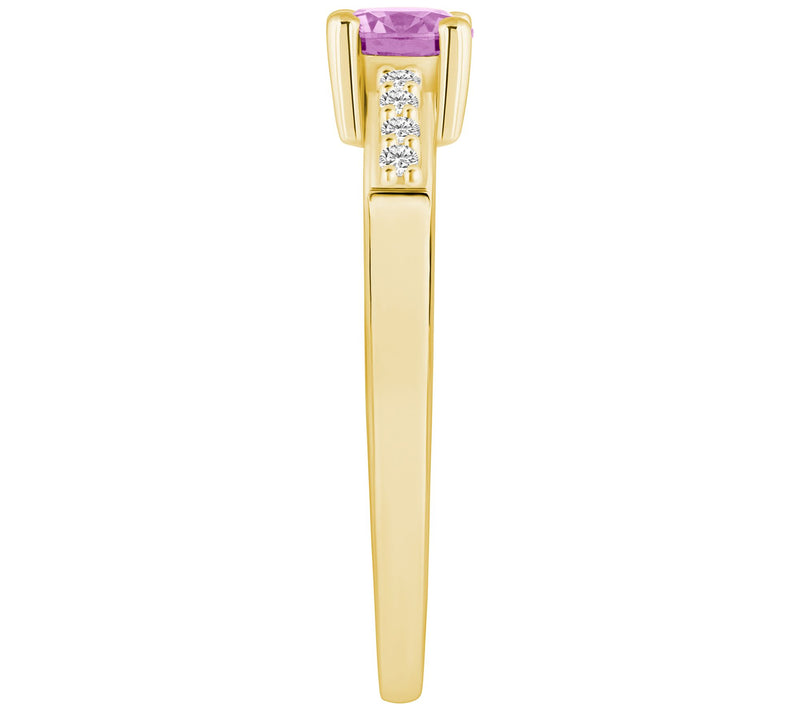 Affinity Gems Round Gemstone & Diamond Accent R ing, 14K Gold — View 7