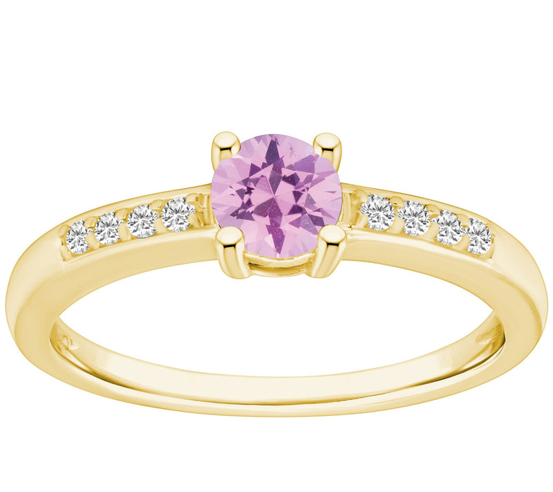 Affinity Gems Round Gemstone & Diamond Accent R ing, 14K Gold — View 5