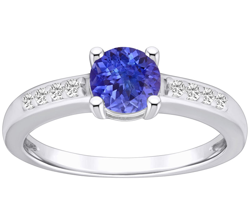 Affinity Gems Round Tanzanite & Diamond Ring, 1 4K Gold — View 3