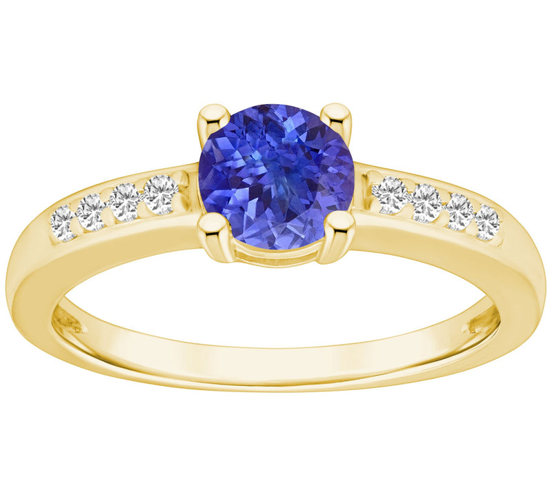 Affinity Gems Round Tanzanite & Diamond Ring, 1 4K Gold — View 5