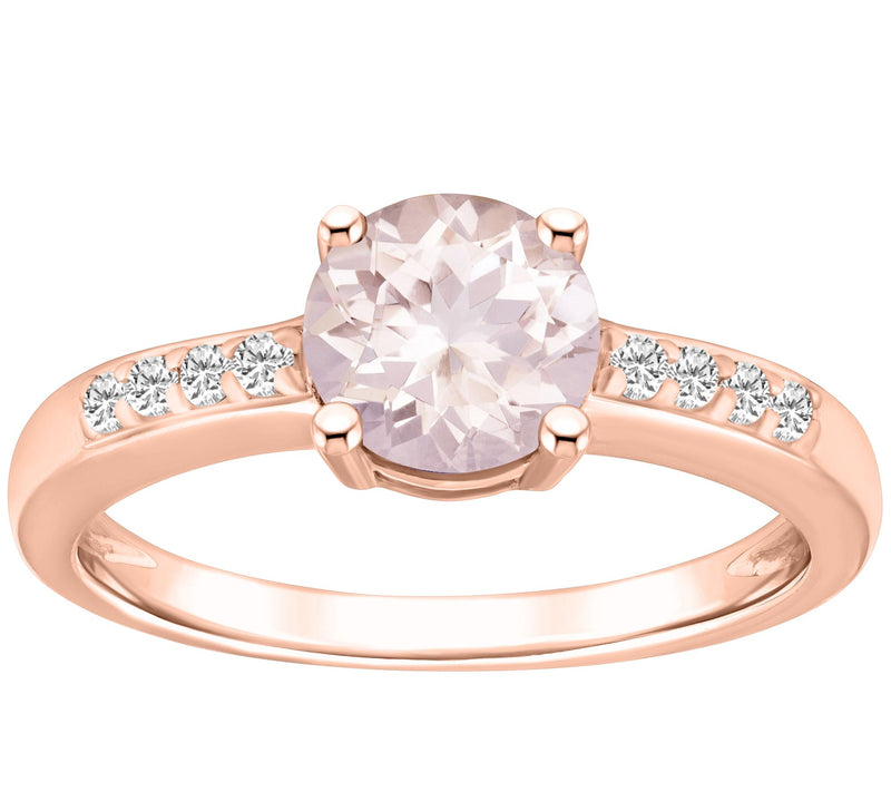 Affinity Gems Round Morganite & Diamond Accent Ring, 14K Gold — View 3