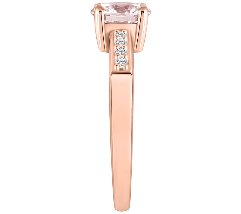 Affinity Gems Round Morganite & Diamond Accent Ring, 14K Gold — View 9