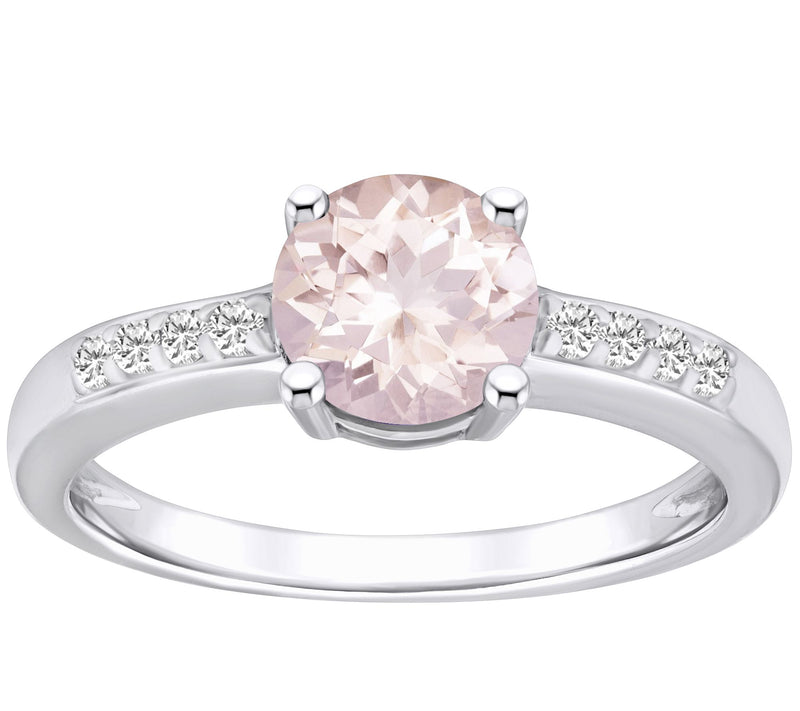 Affinity Gems Round Morganite & Diamond Accent Ring, 14K Gold — View 5