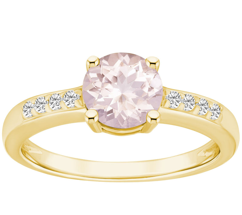 Affinity Gems Round Morganite & Diamond Accent Ring, 14K Gold — View 7