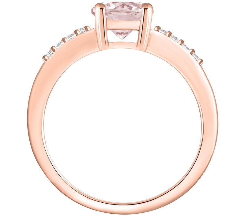 Affinity Gems Round Morganite & Diamond Accent Ring, 14K Gold — View 8