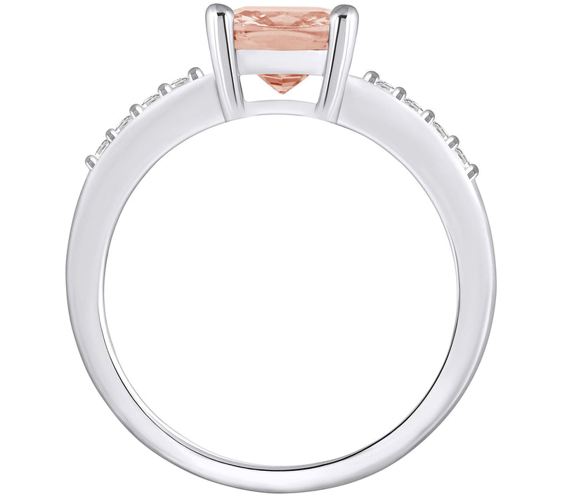 Affinity Gems Cushion Morganite & Diamond Ring, 14K Gold — View 8
