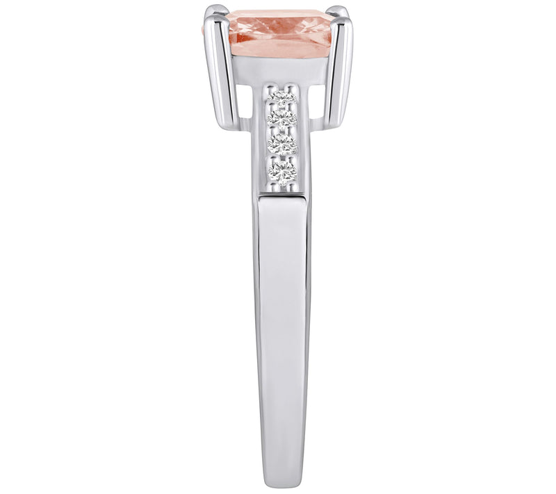 Affinity Gems Cushion Morganite & Diamond Ring, 14K Gold — View 9