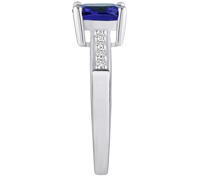 Affinity Gems Cushion Tanzanite & Diamond Ring, 14K Gold — View 7