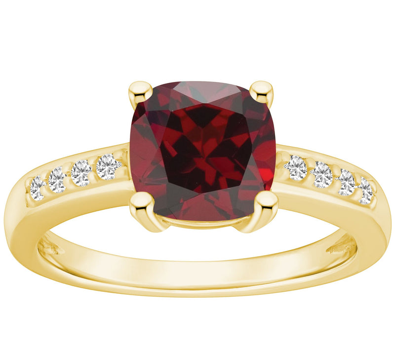 Affinity Gems Cushion Gemstone & Diamond Ring, 14K Gold — View 9