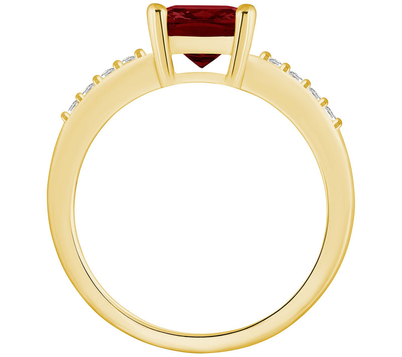 Affinity Gems Cushion Gemstone & Diamond Ring, 14K Gold — View 12