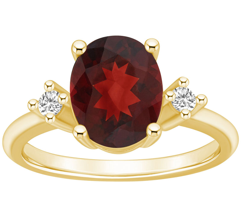 Affinity Gems Oval Gemstone & Diamond Accent Ri ng, 14K Gold — View 11