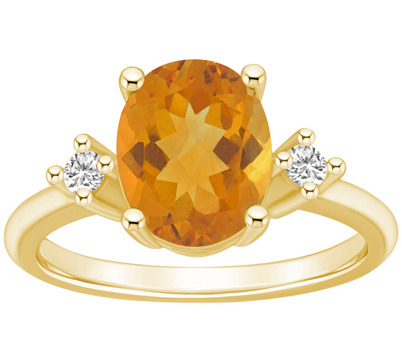 Affinity Gems Oval Gemstone & Diamond Accent Ri ng, 14K Gold — View 9