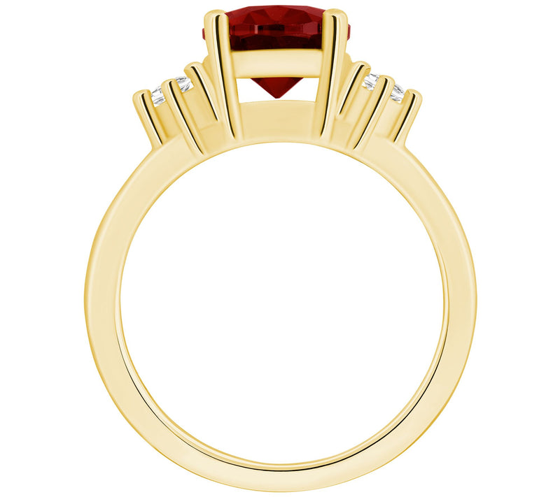 Affinity Gems Oval Gemstone & Diamond Accent Ri ng, 14K Gold — View 12