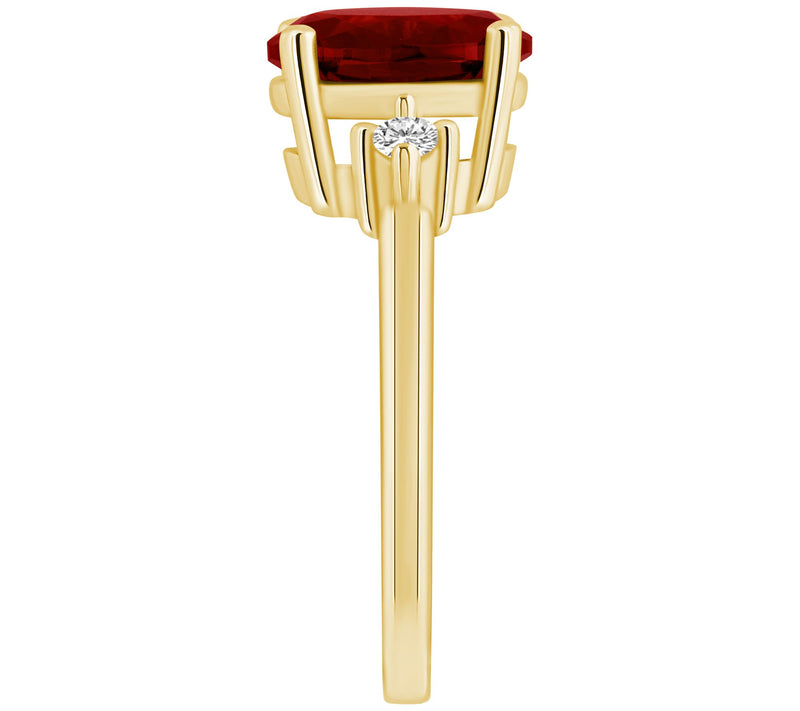 Affinity Gems Oval Gemstone & Diamond Accent Ri ng, 14K Gold — View 13