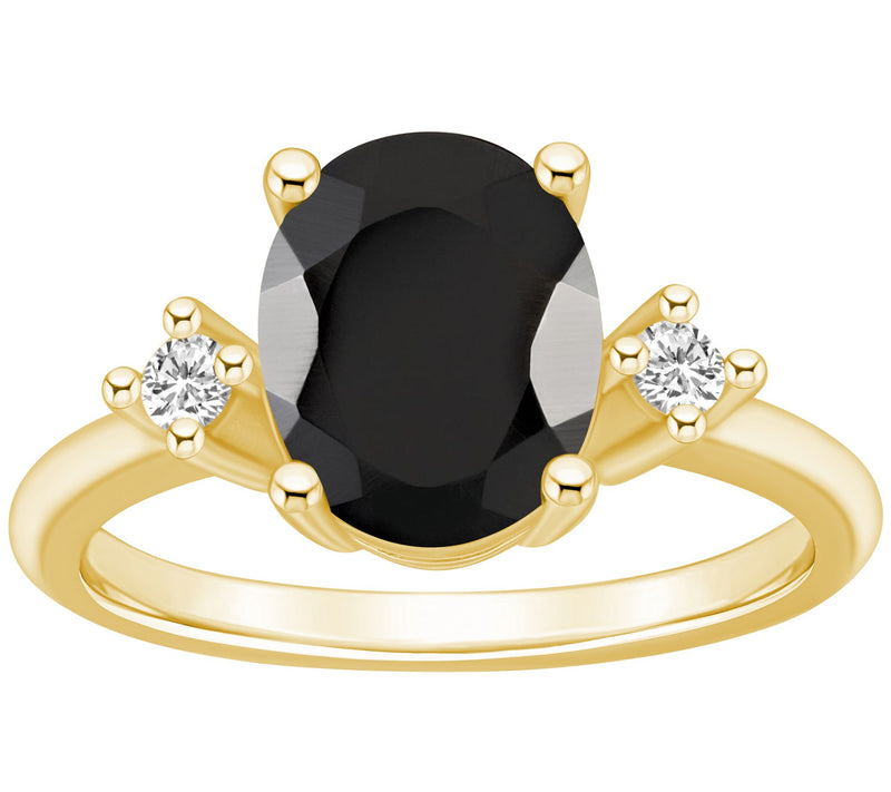 Affinity Gems Oval Gemstone & Diamond Accent Ri ng, 14K Gold — View 5