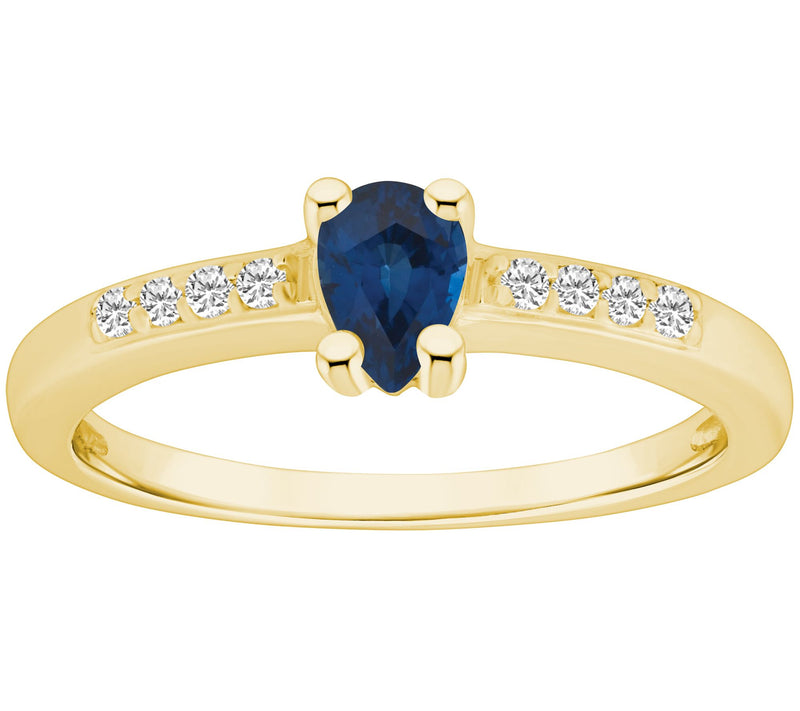 Affinity Gems Pear Gemstone & Diamond Accent Ri ng, 14K Gold — View 7
