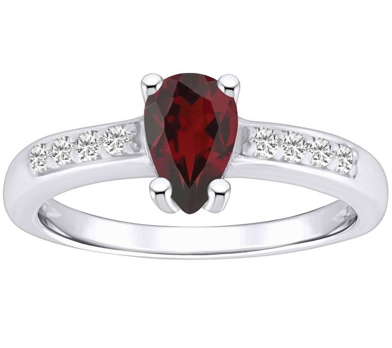 Affinity Gems Pear Gemstone & Diamond Ring, 14K White Gold — View 11