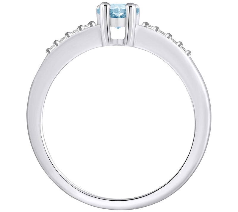 Affinity Gems Pear Aquamarine & Diamond Ring, 1 4K Gold — View 6