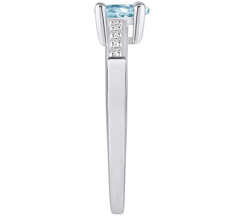 Affinity Gems Pear Aquamarine & Diamond Ring, 1 4K Gold — View 7