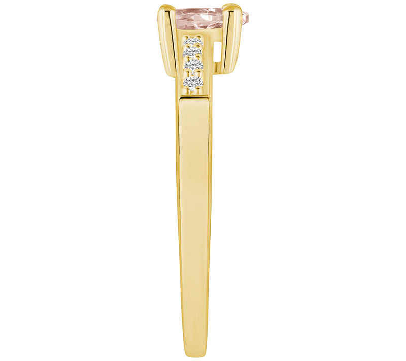 Affinity Gems Pear Morganite & Diamond Ring, 14 K Gold — View 9