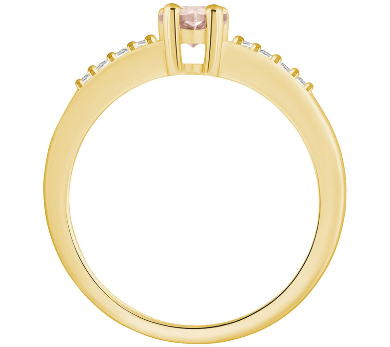Affinity Gems Pear Morganite & Diamond Ring, 14 K Gold — View 8