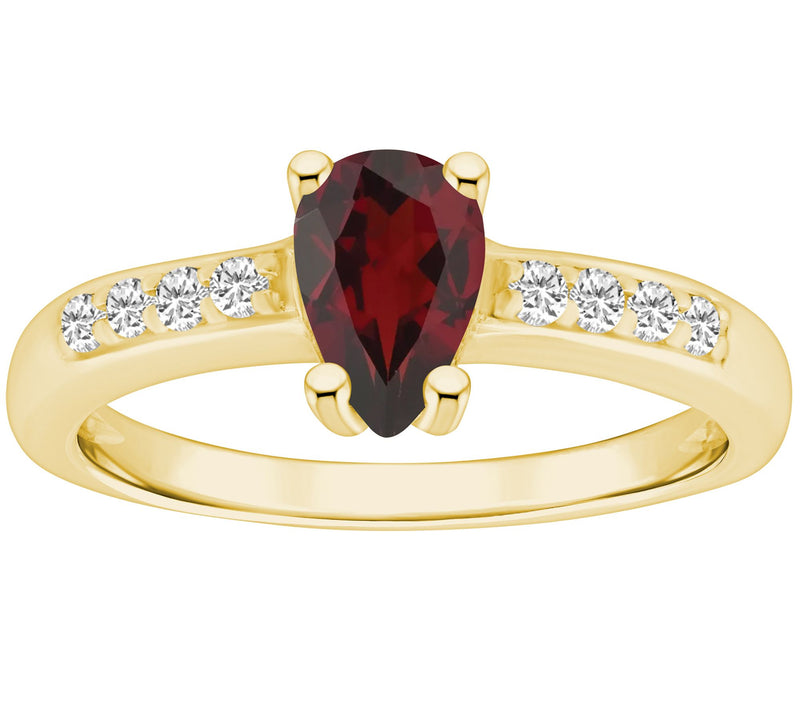 Affinity Gems Pear Cut Gemstone & Diamond Ring, 14K Gold — View 11