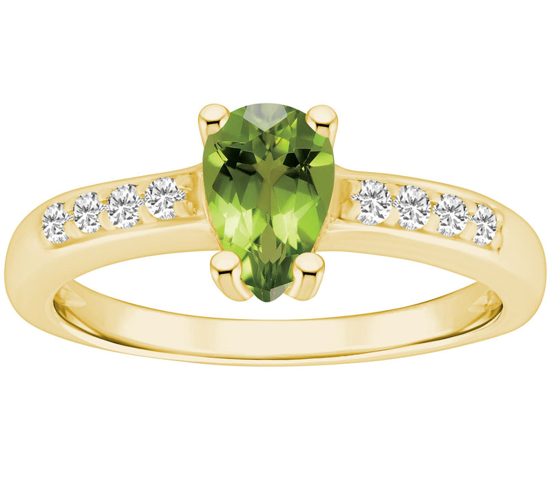 Affinity Gems Pear Cut Gemstone & Diamond Ring, 14K Gold — View 13
