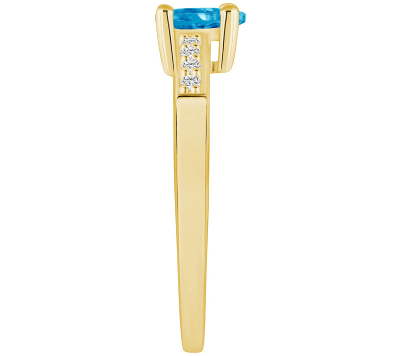Affinity Gems Pear Cut Gemstone & Diamond Ring, 14K Gold — View 15