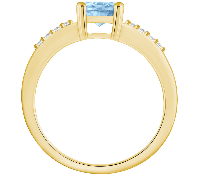 Affinity Gems Oval Aquamarine & Diamond R ing, 14K Gold — View 6