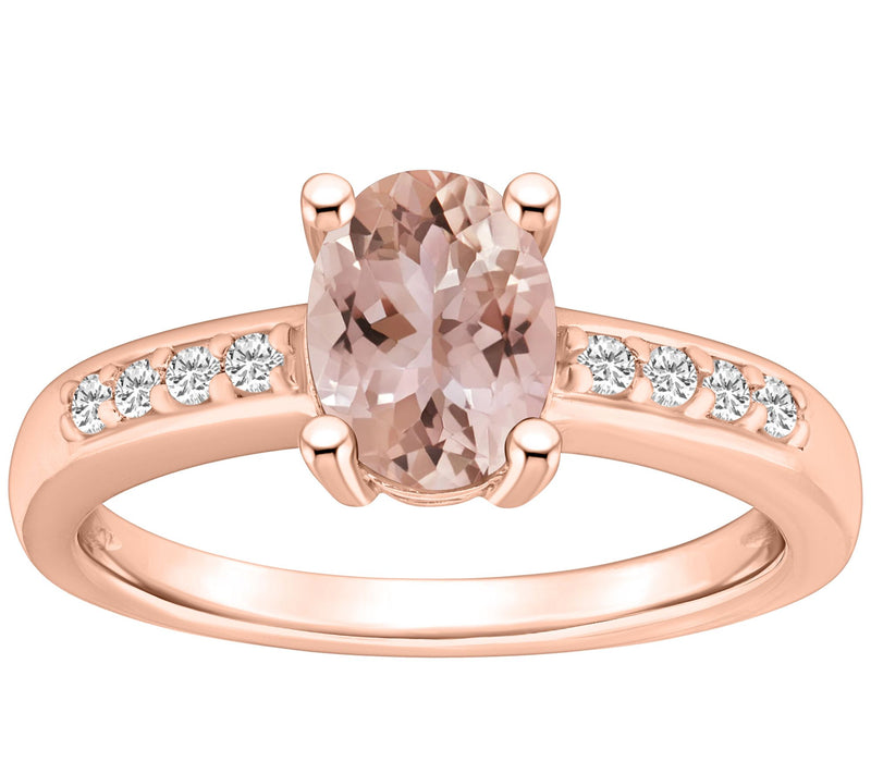 Affinity Gems Oval Morganite & Diamond Accent Ring, 14K Gold — View 3