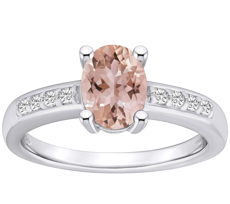 Affinity Gems Oval Morganite & Diamond Accent Ring, 14K Gold — View 5